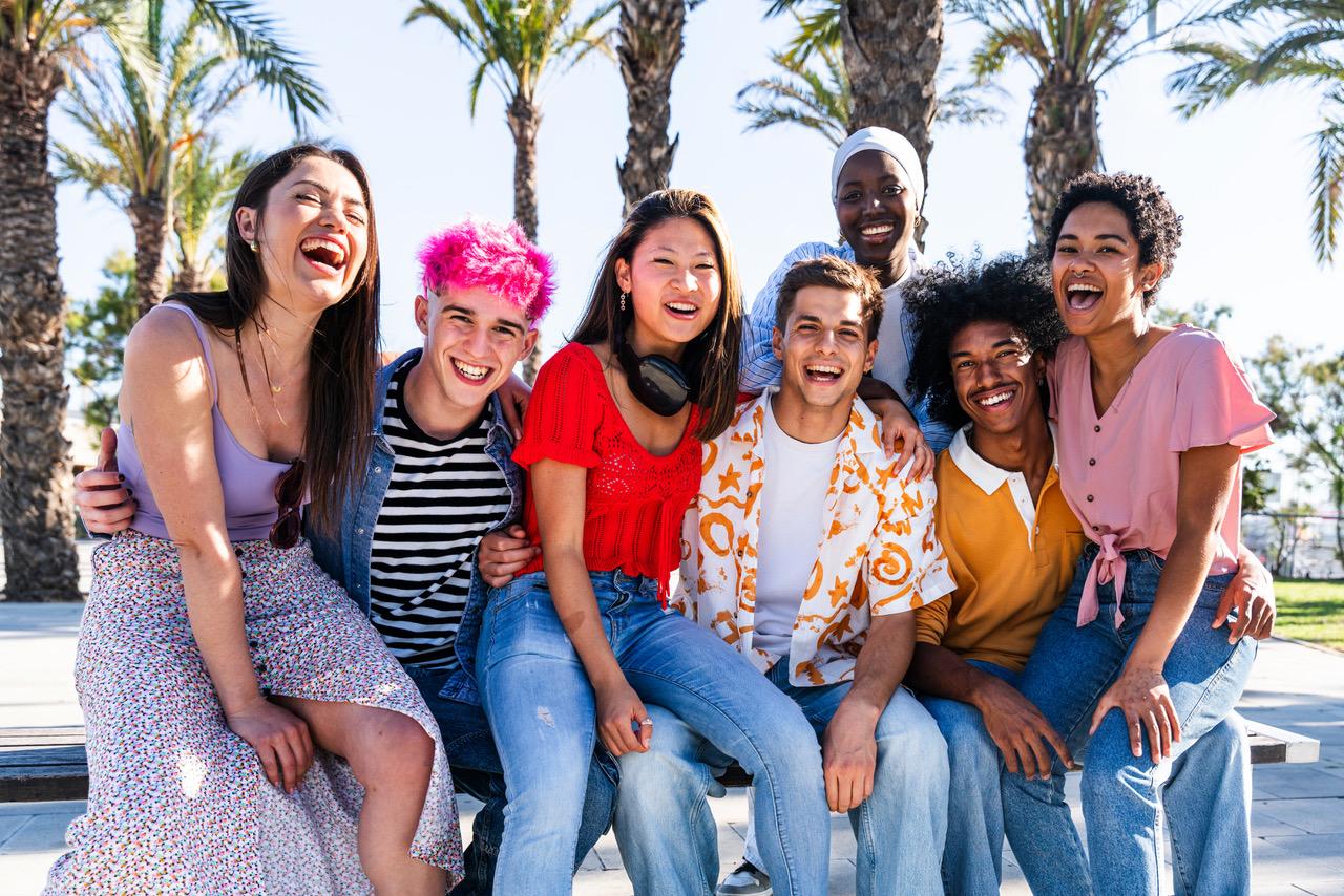 Group of people connecting